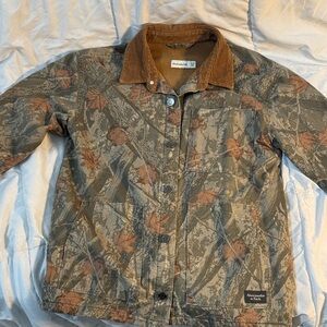 Abercrombie & Fitch Camouflage Leaf Print Jacket - Olive & Brown